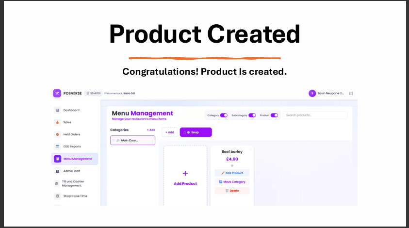 Product Created