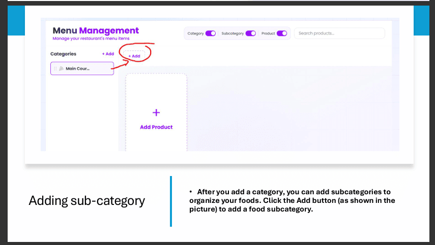 Add subcategory