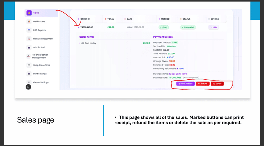 Sales page