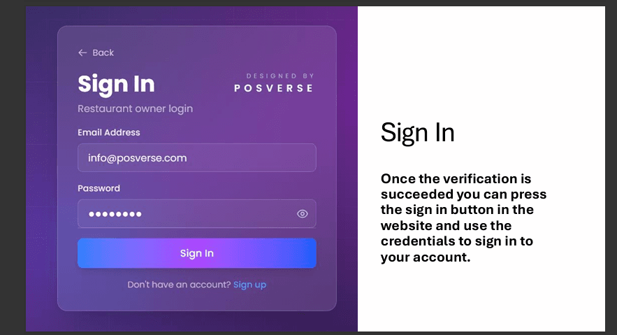 Sign in form